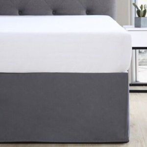 Mainstays Solid Pleated Brushed Microfiber King Bedskirt Gray